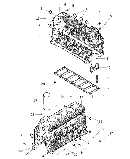 2007 Dodge Ram 3500 Pickup Cylinder Block And Hardware Diagram 2 - Thumbnail
