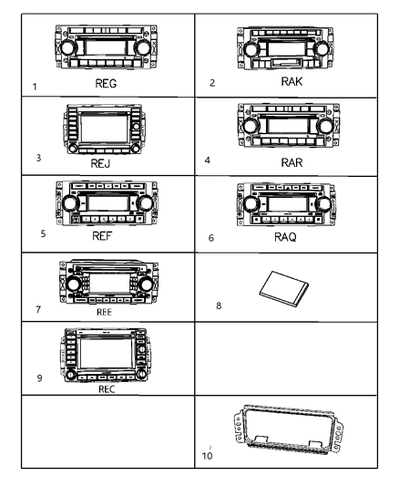 2008 Jeep Compass Radio AM/FM CD W/Nav/Dvd & CD - Ctrl Diagram for 5064184AD