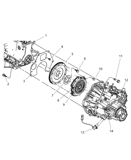 2004 Chrysler PT Cruiser Conventional, Clutch & Pressure Plate Diagram 2 - Thumbnail