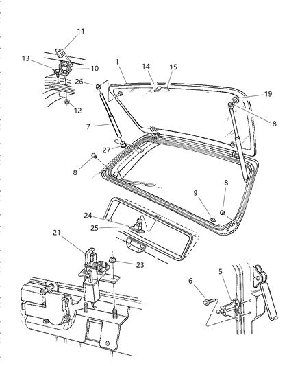 1998 Jeep Grand Cherokee Latch Diagram for 4882916