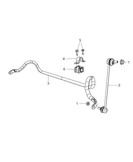 2011 Dodge Caliber Stabilizer Bar, Front Diagram for 5105100AC