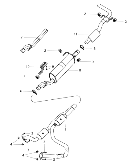 2016 Ram 3500 Cab Chassis Exhaust System Diagram 1 - Thumbnail