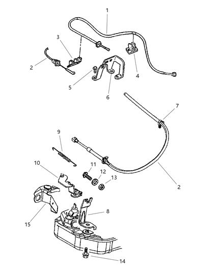 1999 Jeep Grand Cherokee Cable Bracket Diagram for 53013160AA