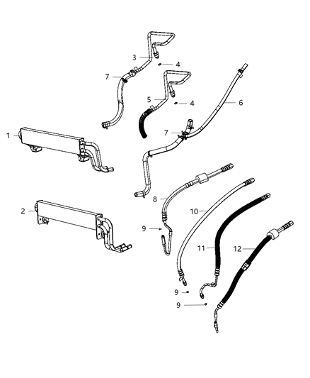 2012 Ram 3500 Hose Power Steering Return Diagram for 68031851AF