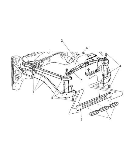 2006 Dodge Ram 1500 Closure Radiator Diagram for 55275694AJ