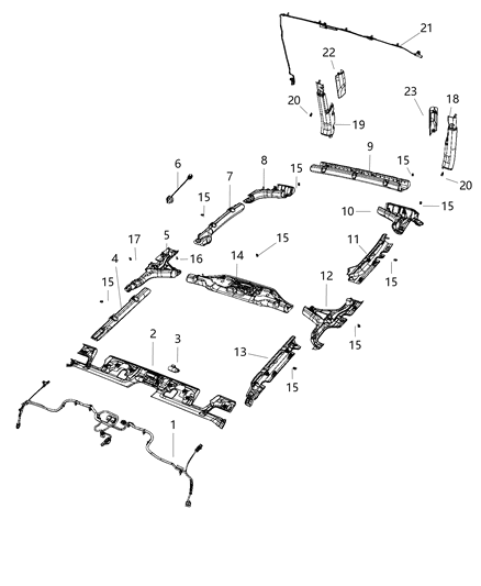 2020 Jeep Wrangler Windshield Trim, Front Inner Diagram for 6TA53TX7AF