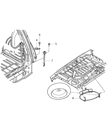 2010 Chrysler PT Cruiser Jack Assembly Diagram for 5256625AD