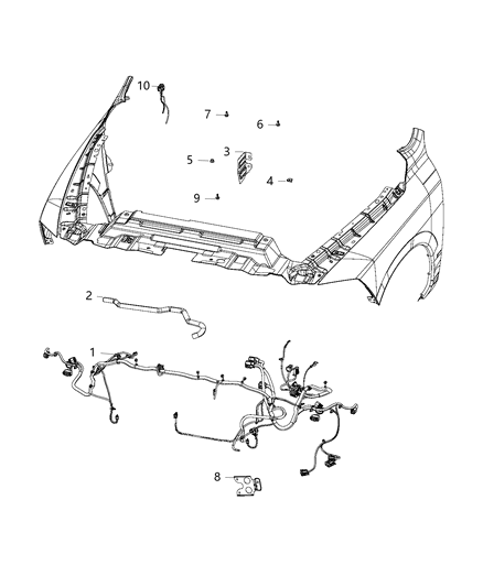2020 Ram 1500 Kit Auxiliary Power Distribution Center Wiring Only Diagram for 68225708AB