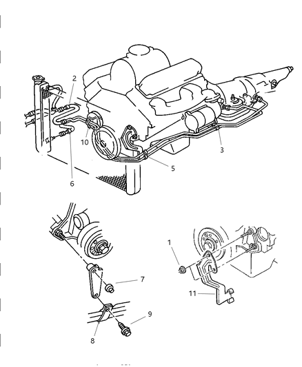 2000 Dodge Ram 2500 Regular Cab Transmission Oil Cooler & Lines Diagram 2 - Thumbnail