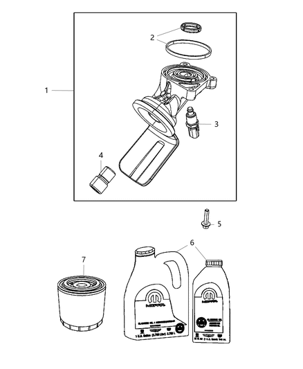 2020 Dodge Durango Engine Oil, Engine Oil Filter, Adapter/Cooler And Splashguard Diagram 2 - Thumbnail