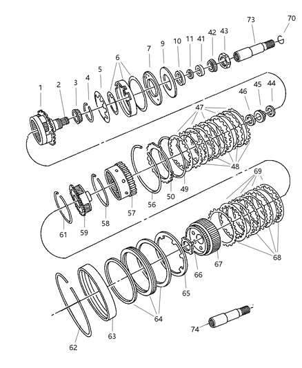2006 Dodge Dakota Gear Train of Automatic Transmission Diagram 1 - Thumbnail