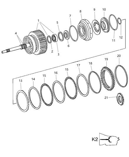 2006 Chrysler Crossfire Clutch, Output Shaft Diagram 1 - Thumbnail