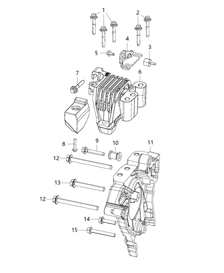 2018 Jeep Cherokee Bracket Engine Mount Diagram for 68261883AA