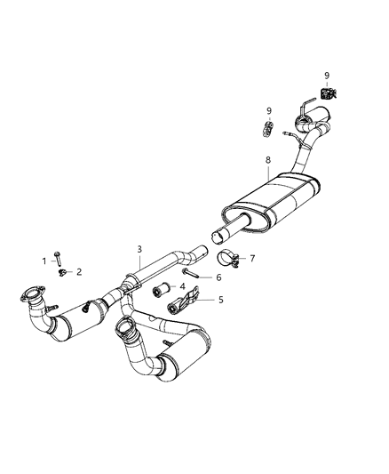 2011 Dodge Nitro Exhaust System Diagram 1 - Thumbnail