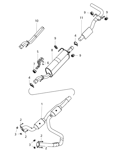 2019 Ram 3500 Cab Chassis Exhaust System Diagram 1 - Thumbnail