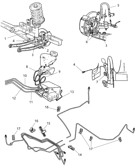 2003 Dodge Neon Lines & Hoses, Brake Diagram 1 - Thumbnail