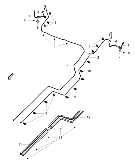 2015 Jeep Cherokee Brake Tubes & Hoses Diagram 2 - Thumbnail