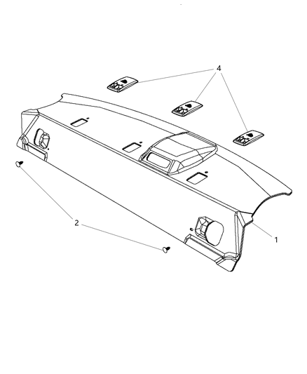 2014 Dodge Challenger Rear Shelf Panel of Interior Trim Diagram
