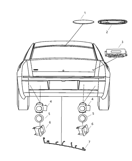 2010 Chrysler 300 Bezel Parking Assist Diagram for 68058753AA