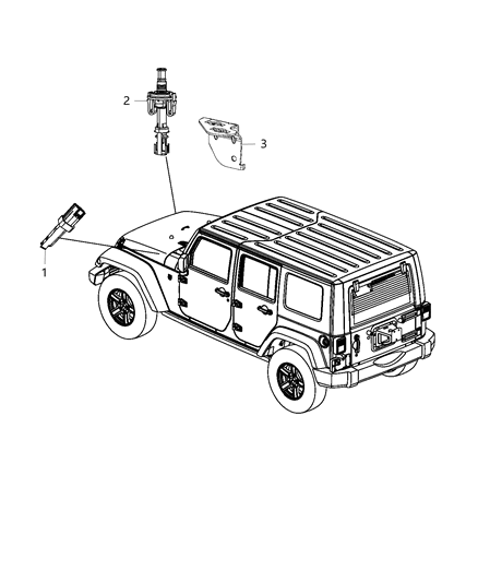 2018 Jeep Wrangler JK (Previous-generation) Switches - Body Diagram