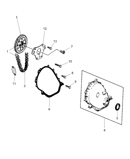 2006 Jeep Wrangler Timing Belt / Chain & Cover Diagram 2 - Thumbnail