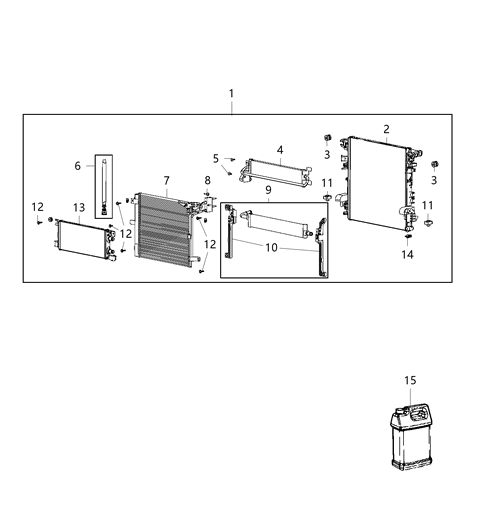 2020 Jeep Wrangler Radiator Assembly Diagram for 68400269AD