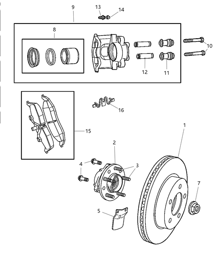 2004 Chrysler Concorde Speed Sensor, Front Passenger Side Diagram for 4779152AB