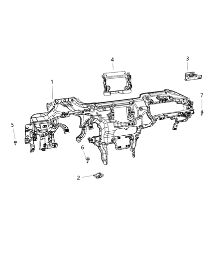 2021 Jeep Grand Cherokee Instrument Panel & Structure Diagram 2 - Thumbnail