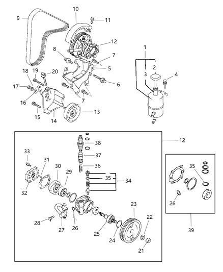 1999 Chrysler Sebring Coupe Power Steering Pump Diagram 2 - Thumbnail