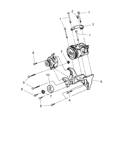 2000 Dodge Ram 2500 Regular Cab Mounting - Compressor Diagram 1 - Thumbnail