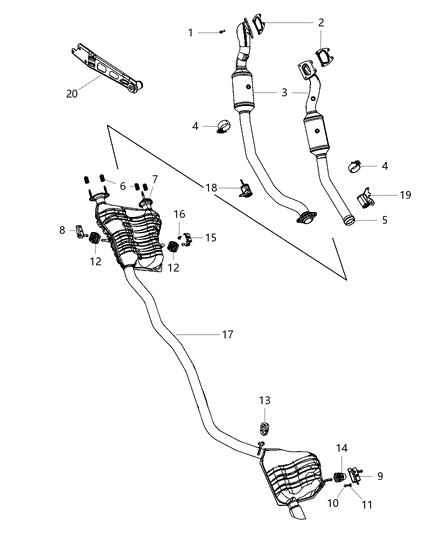 2012 Jeep Grand Cherokee Muffler W/Tpipe Diagram for 5147360AC