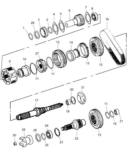 2003 Dodge Ram 3500 Gear Train of Transfer Case Model Diagram 2 - Thumbnail