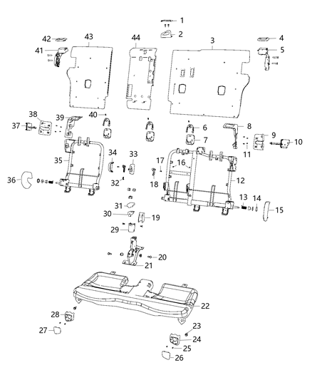 2021 Jeep Cherokee Hinge Cover, Black, Rear Passenger Side Diagram for 6BY84DX9AD