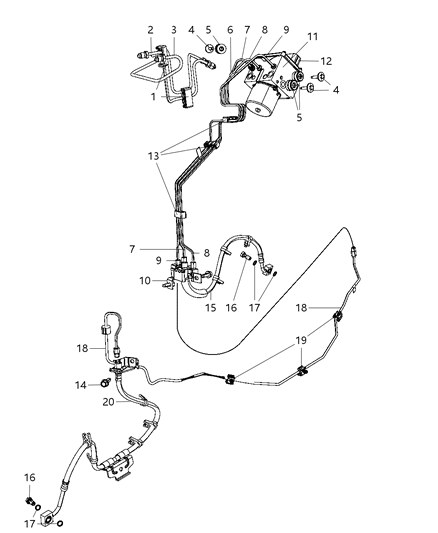 2012 Ram 2500 Module Anti-Lock Brake System Diagram for 68143490AB