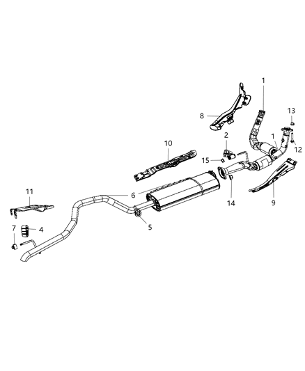 2009 Jeep Commander Exhaust System Diagram 1 - Thumbnail