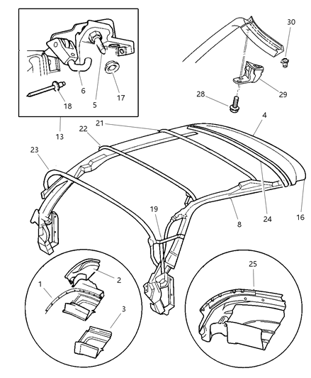 1997 Chrysler Sebring Latch, Passenger Side Diagram for 4864766