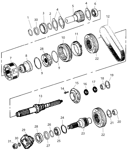 2005 Jeep Liberty Sleeve Shift Range Diagram for 5086104AA
