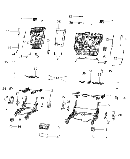 2014 Jeep Cherokee Bracket Rear Seat Mount Diagram for 68148759AA