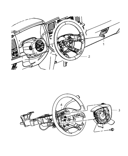 2010 Dodge Ram 1500 Air Bag Driver, Driver Side Diagram for 1EF19GTVAF
