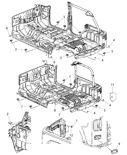 2007 Jeep Wrangler Seal Foam Diagram for 55397397AB