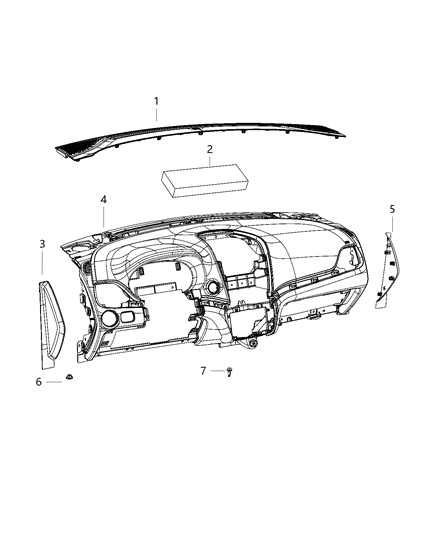 2020 Dodge Journey Instrument Panel & Structure Diagram 1 - Thumbnail