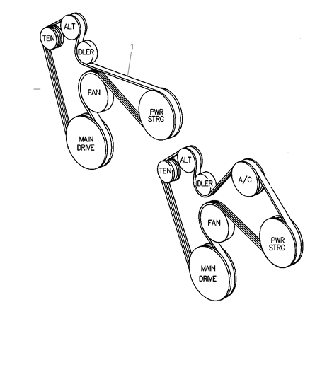 2007 Chrysler Aspen Drive Belts Diagram 1 - Thumbnail