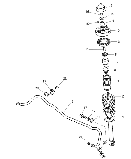 2004 Dodge Stratus Stabilizer Link, Rear Diagram for MR333762