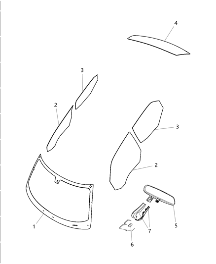 2012 Dodge Charger Backlite Diagram for 68037712AC