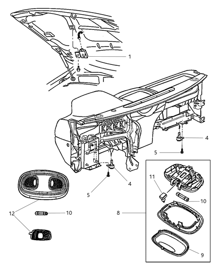 1999 Jeep Grand Cherokee Cargo Lamp, Beige Diagram for 5FT10TL2
