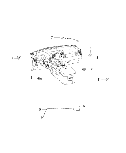 2020 Ram 3500 Cab Chassis Lamps, Interior Diagram 2 - Thumbnail