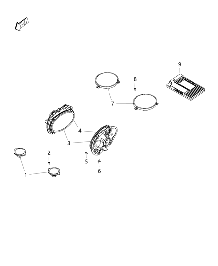 2016 Dodge Challenger Speakers & Amplifier Diagram 1 - Thumbnail