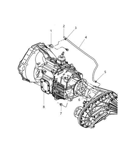 2007 Dodge Dakota Transfer Case Mounting & Venting Diagram 1 - Thumbnail