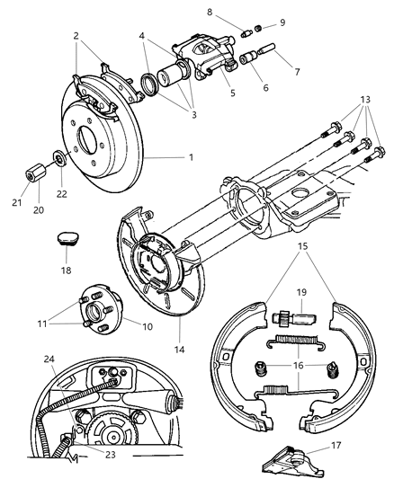 2004 Chrysler Town & Country Rotor Brake Diagram for V5011023AB