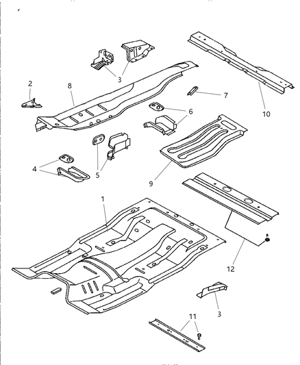 1997 Dodge Ram 3500 Floor Pan Diagram for 55275259